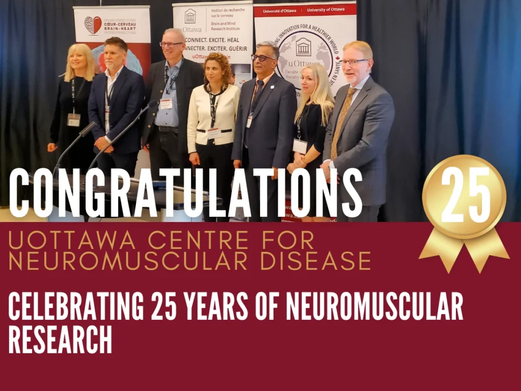 Congratulations CNMD Ottawa on 25 years of neuromuscular research. Photo of all former and current directors of the Centre.