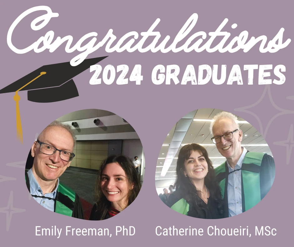 Congratulations to the 2024 Lochmuller Lab graduates, Emily Freeman and Catherine Choueiri.
