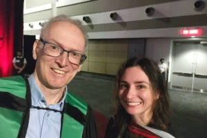 Hanns and Emily at uOttawa graduation ceremony 2024.