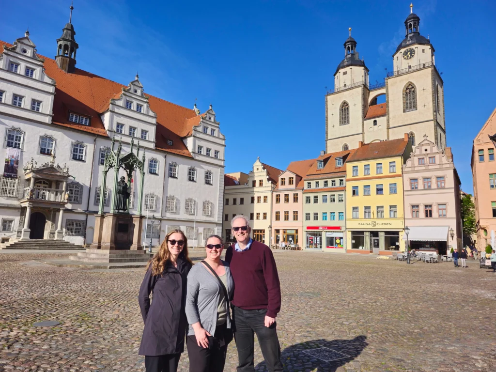Hanns, Sally, and Alexa exploring Wittenberg